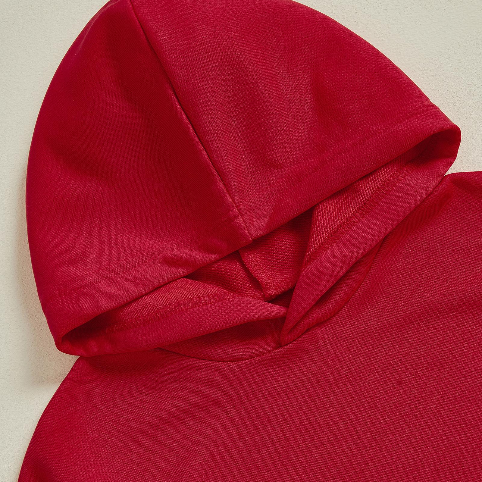 Toddler Boys Girls Hooded Sweatshirt Solid Pullovers Long Sleeve Hoodie Kids Cotton Crewneck Fall Tops 3-7Y