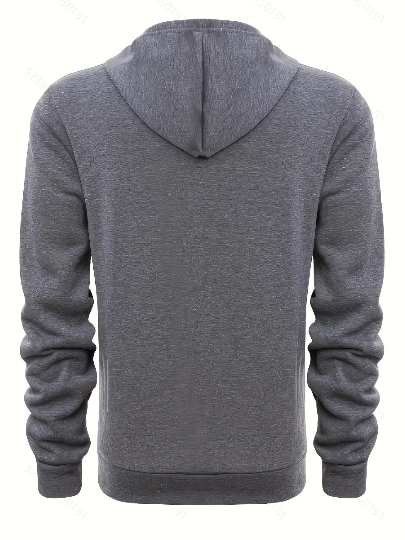 [Winter Warm Hoodie] Men's Heavyweight Hooded Sweatshirt - Winter Warm Pullover Hoodie, Casual Gym & Casual Attire, Machine Washable Solid Color Long Sleeve Hoodie for Men, Training & Outdoor Activities (Regular Fit, Autumn/Winter) - No Belt Loops/Ties