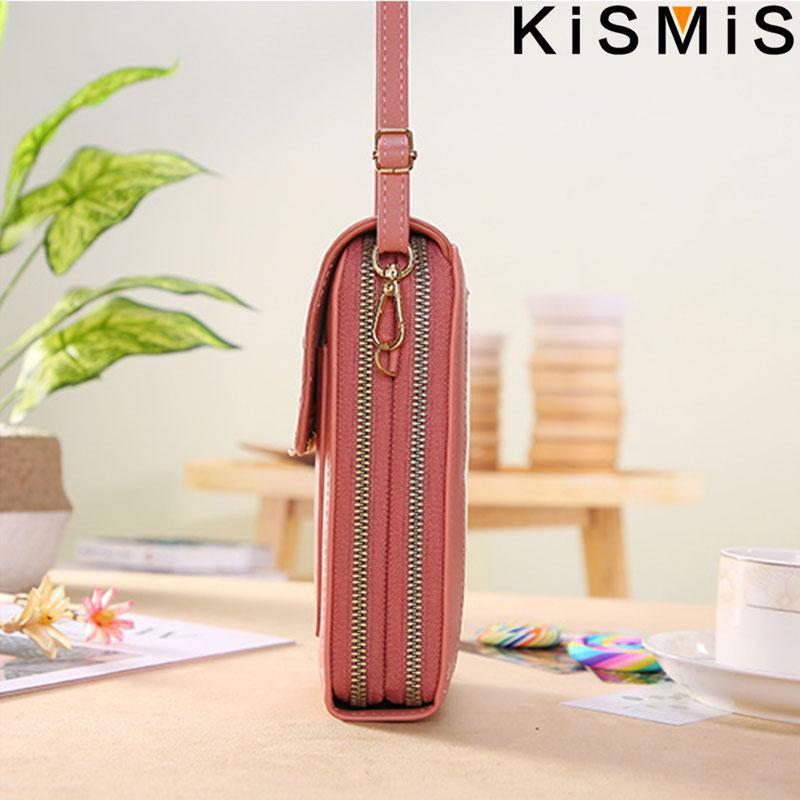 RFID Blocking Waterproof Clear Touchscreen Phone Wallet for Women, Crossbody Sling Bag with Multi Card Slots & ID Window, Lightweight Water-Resistant Purse for Daily Commute, Travel & Business Use, Flap Shoulder Bag