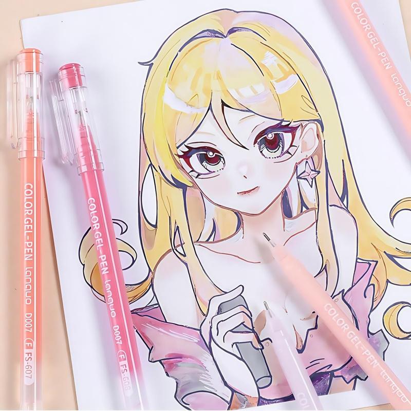 Gel Pen Set, 0.6mm Needle Tip Gel Pens with Storage Box, Gel Marker for Making Cards, Journaling Crafting Doodling Drawing, School Craft Supplies, Art Markers Set