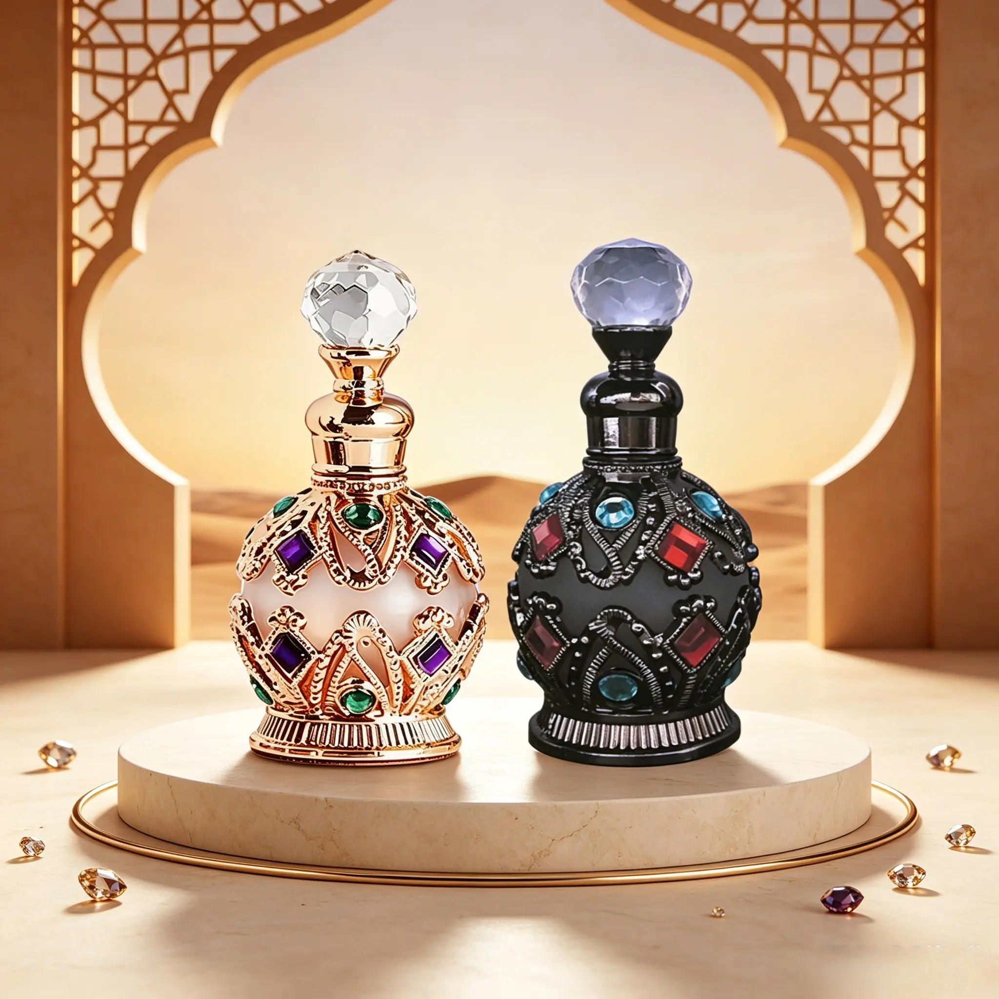 2pc Arabic Classic Fragrance, Dubai Style Women's Perfume Oil, Long-Lasting Floral Scent, 15ML, Ideal for Dates, Parties, Gifts