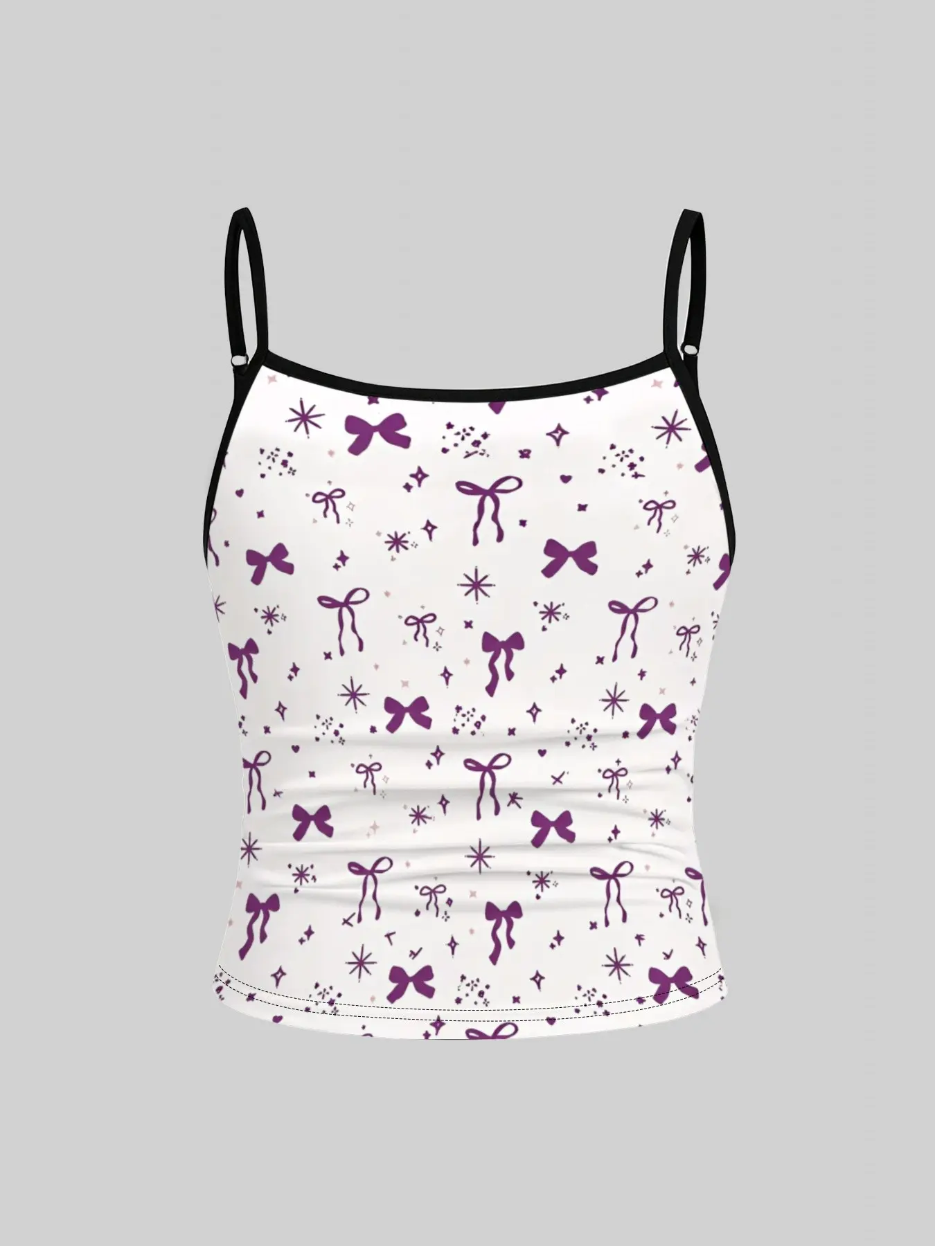 1-piece girls' tank top with classic black polka dot print and sleeveless thin shoulder strap design. The fabric is soft and breathable, suitable for summer children's casual wear and daily wear