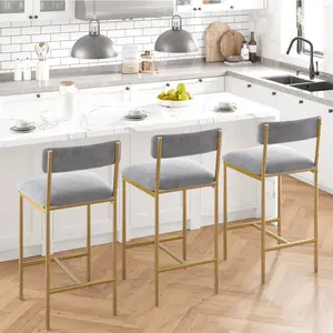 OUTGOODS Bar Height Dining Set for 2, Space Saving Breakfast Nook Table with 3 Under Storage Shelves & Padded Cushioned Stools for Small Apartments