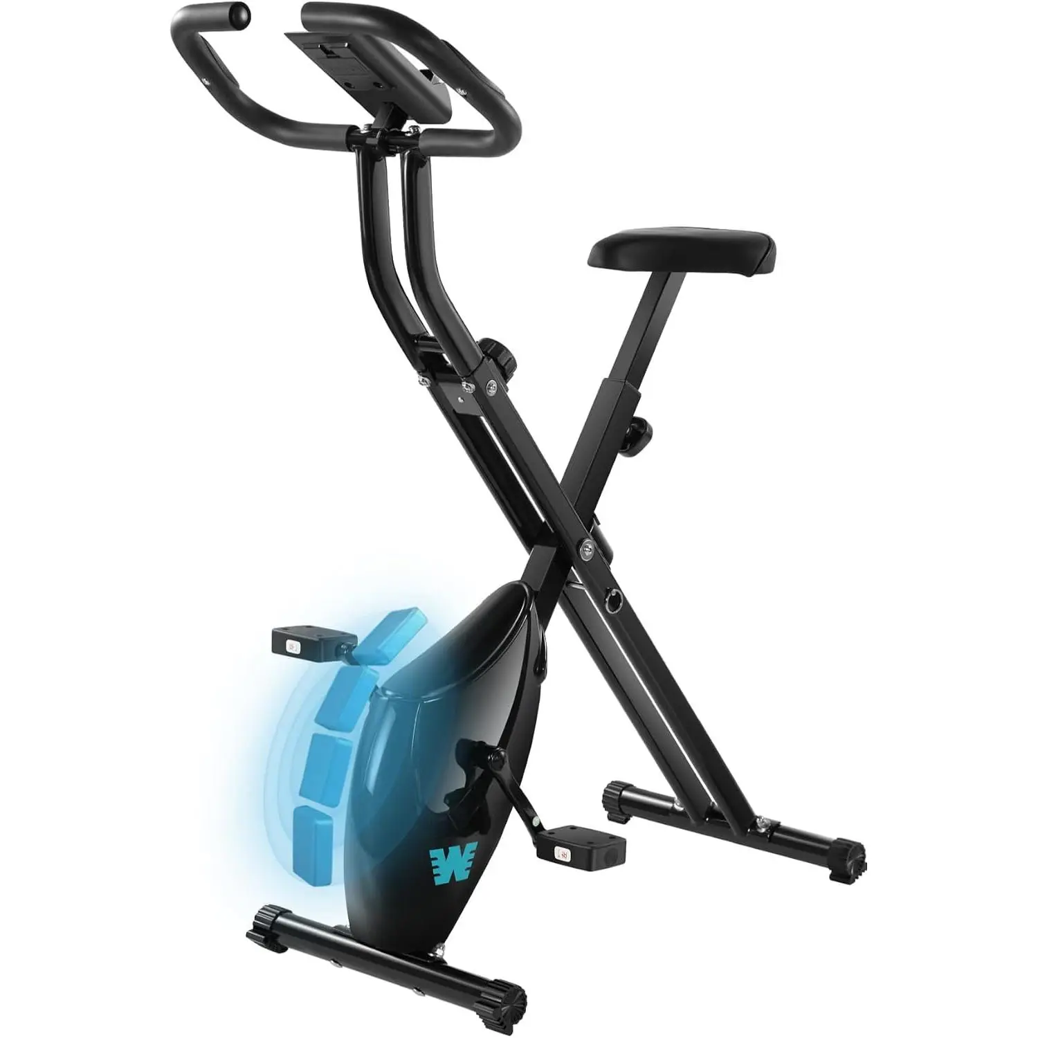 Stationary Exercise  for  Workout, 5 IN 1 Foldable Indoor Cycling  for Seniors, 350LB Capacity, 16-Level  Resistance, Seat Backrest Adjustments
