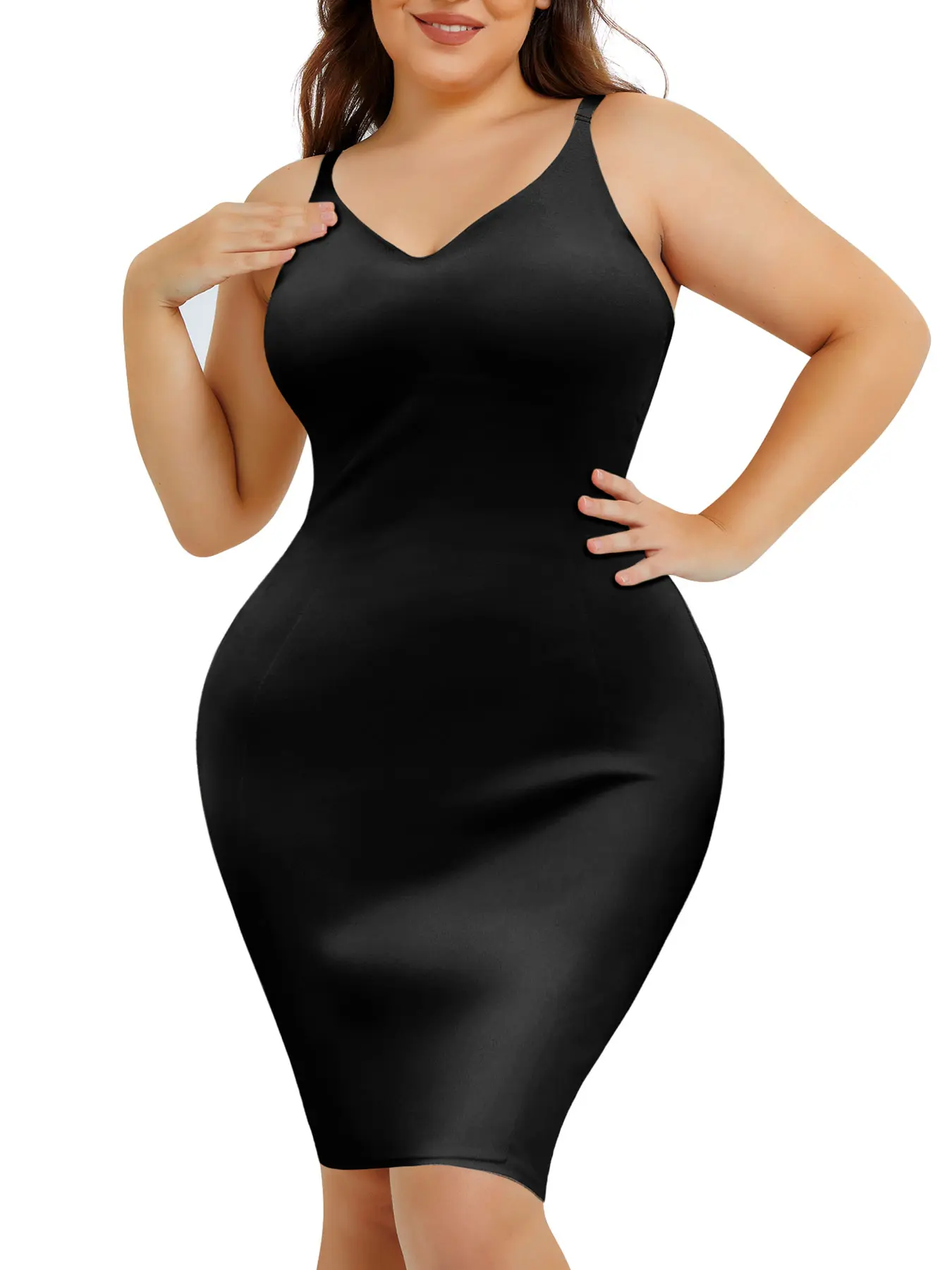 Women's High Elastic Bodycon Dress Sleeveless Mid-Length Shapewear, Casual Underwear for Outdoor Wear, Comfortable Fitted Design