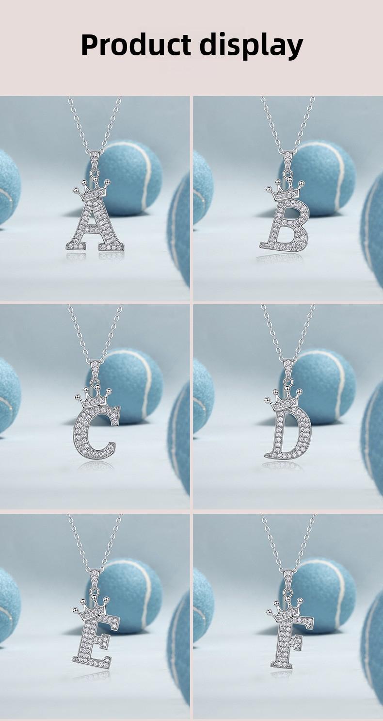 A personalized collarbone necklace with your initials, featuring an S925 sterling silver fashion D-color moissanite pendant, suitable for holiday gifts and everyday wear
