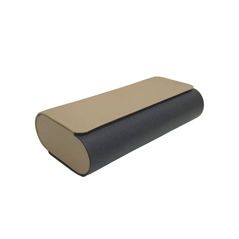 2-in-1 Khaki and Black Eyeglasses Case, Portable Hard Shell Glasses Storage Box for Sunglasses