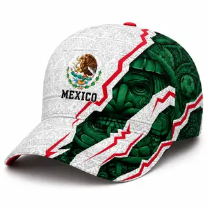 Mexico Aztec Graphic Baseball Cap Unisex Adjustable Curved Brim Hat, Mexican Style Printed Fan Hat for Men Women, Outdoor Travel Streetwear,sooners baseball，stylish golf，nets fan， football supporter ，raptor printed hat，official soccer，unisex summer