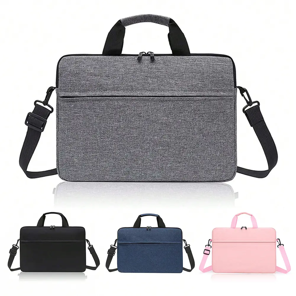 Solid Color Laptop Bag, 1 Count Portable Lightweight Laptop Case with Shoulder Strap, Water-resistant Carrying Case, Laptop Accessory for Samsung HUAWEI