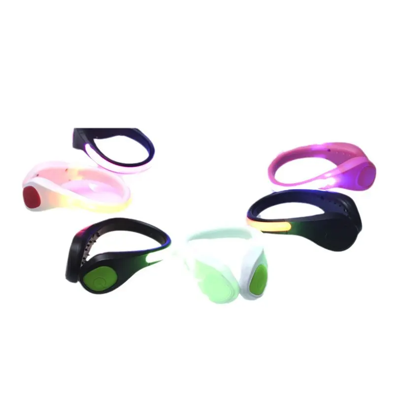 LED outdoor night running lights, flashing street dance shoe light clips, safety warning lights for night cycling and running