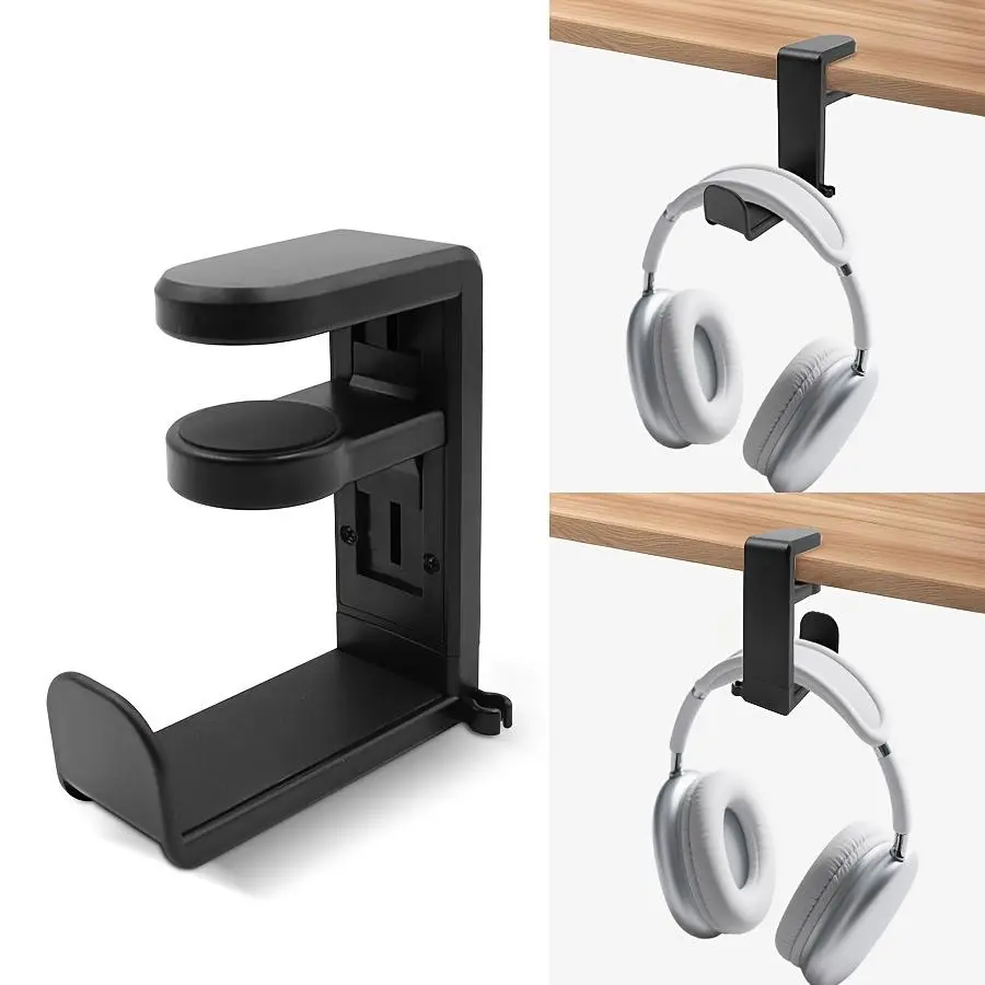 Under The Table, The Non-Perforated Earphone Holder Can Rotate 360 Degrees. The Earphone Holder Is a Storage-Type Earphone Holder