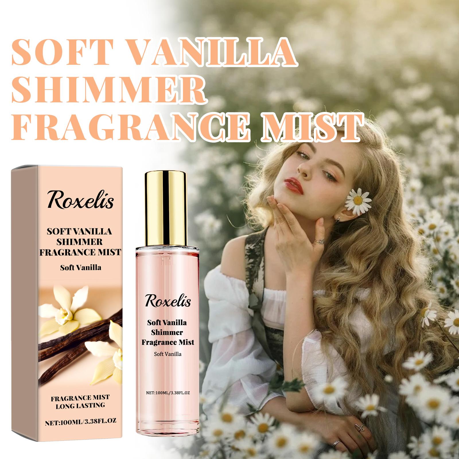 Roxelis Soft Vanilla Shimmer Fragrance Mist, Lasting Fragrance Fresh And Natural Couples Date With Fragrance To Bring Atmosphere Encounter perfume