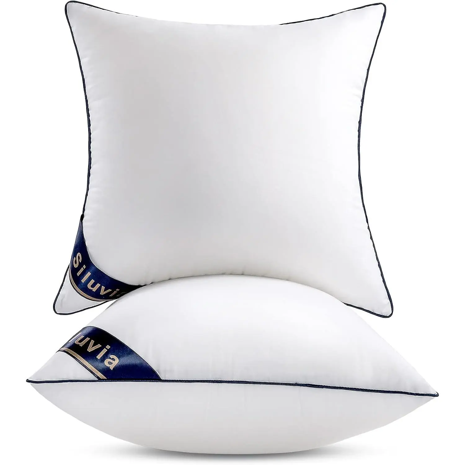 Euro Pillows 26x26 Pillow Inserts Set of 2 Square Throw 26 Pillow with 100% Cotton Cover for Sofa, Couch, and Bed - White| 100% pure cotton cover, soft and breathable