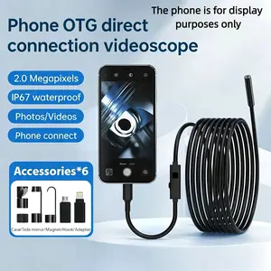 High-Definition Endoscope Camera, Ip67 Waterproof Inspection Tool, 8 Adjustable LED Lights, Ideal for Car Repair, Home Appliances, Pipes, Mold, Wires
