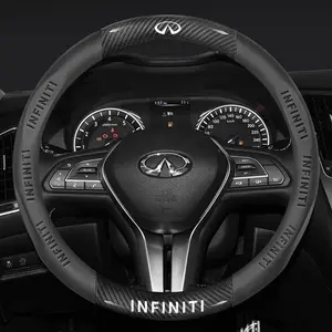Car Carbon Fiber Leather Steering Wheel Cover for Infiniti Q50 Q60s Q70 Qx30 Qx50 Qx55 Qx56 Qx60 Qx70 Qx8 Jx35 Ex25 Fx35 G37 M35 Esq