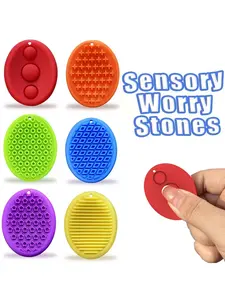 6pcs Soft-Textured Sensory Stoneware, Designed for Emotional Soothing And Relaxation, Durable And Washable, Available in Various Colors, Suitable for Educational Settings, Making It an Ideal Gift to Enhance Focus Development, Worry Stone