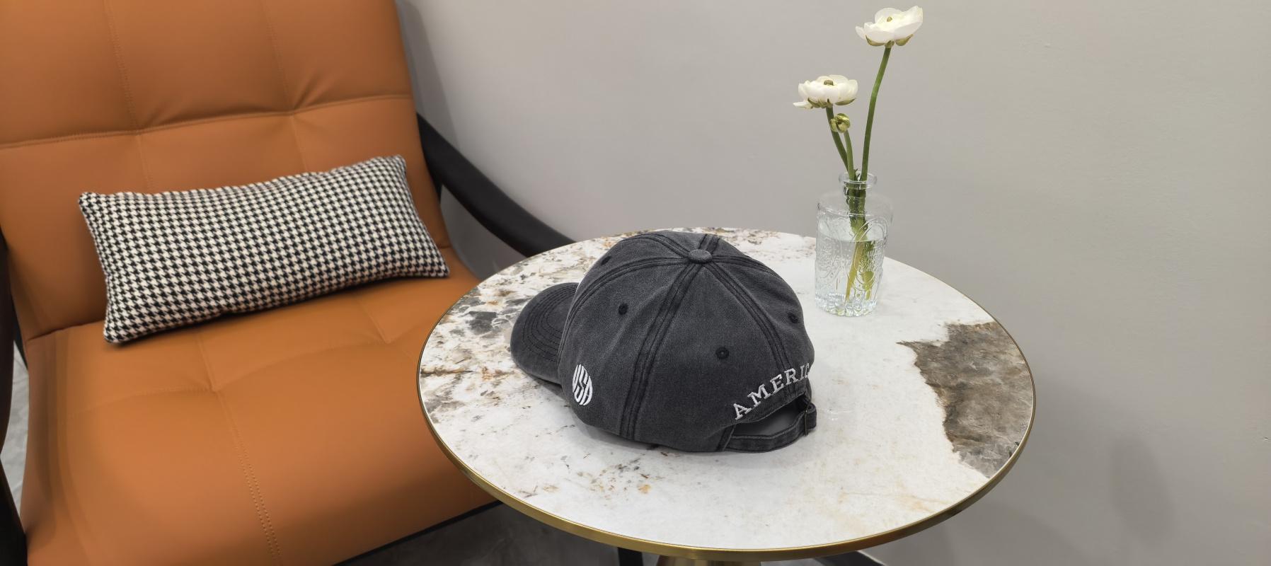 Baseball cap with American flag, pure cotton, letter embroidery, washed and distressed, curved brim, trendy new product