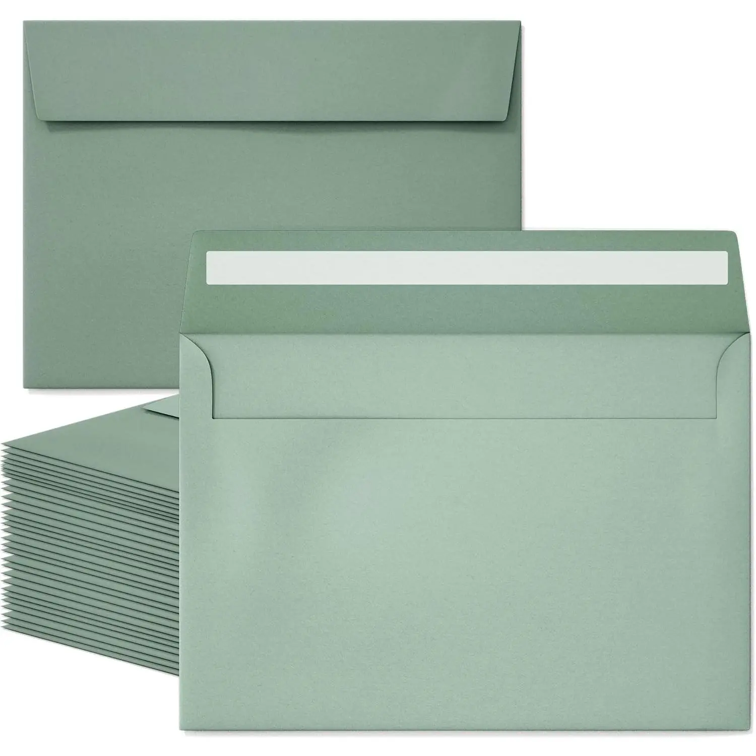 50 Packs 5x7 Envelopes, Sage Green for Invitations, Wedding, Postcards, Greeting Cards, Mailing