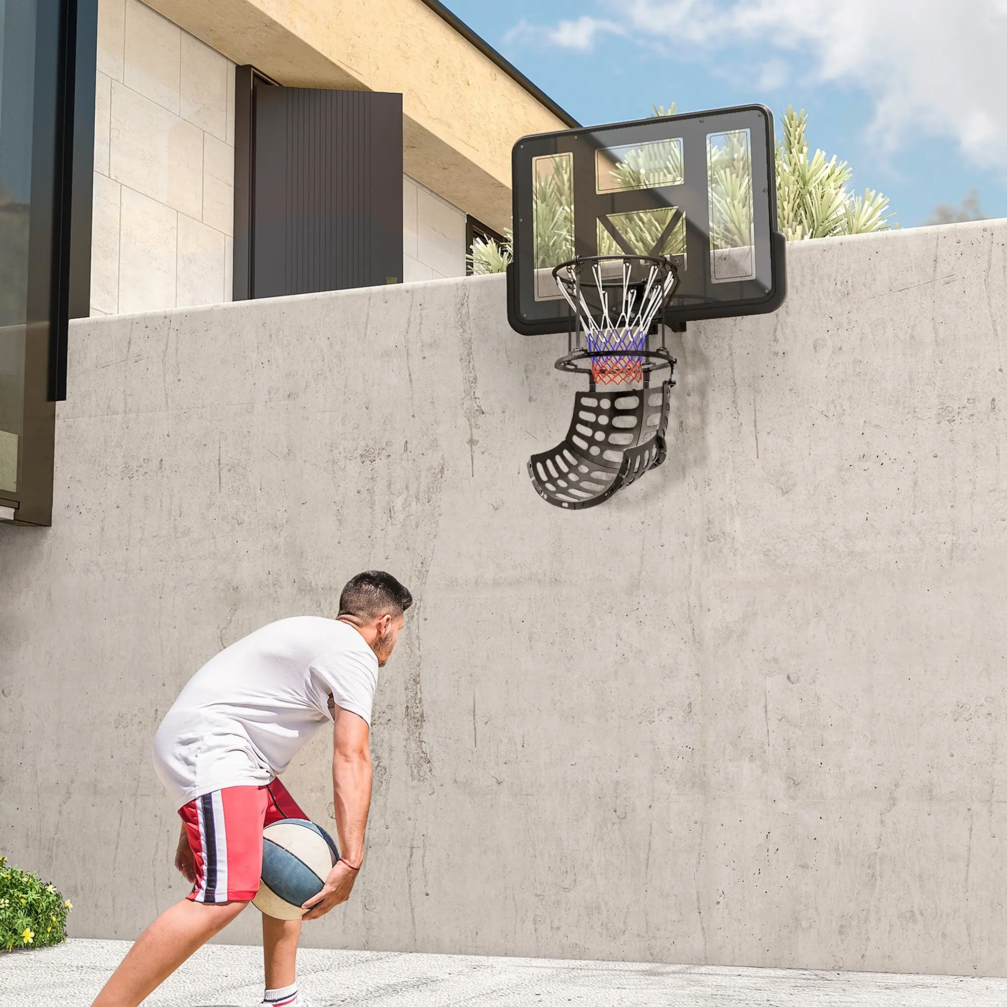 1pc Basketball Hoop for Car Backseat, Portable Indoor Outdoor Training Toy, Mini Hoop Set for Car Headrest, Road Trip Essentials
