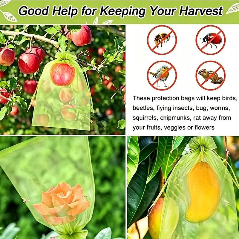 20pcs Grapes Fruit Protection Bags, Garden Mesh Bags for Pest Control, Plant Protector, Anti-Bird Netting for Orchards, Vegetable Bags for Agriculture, Plant Netting