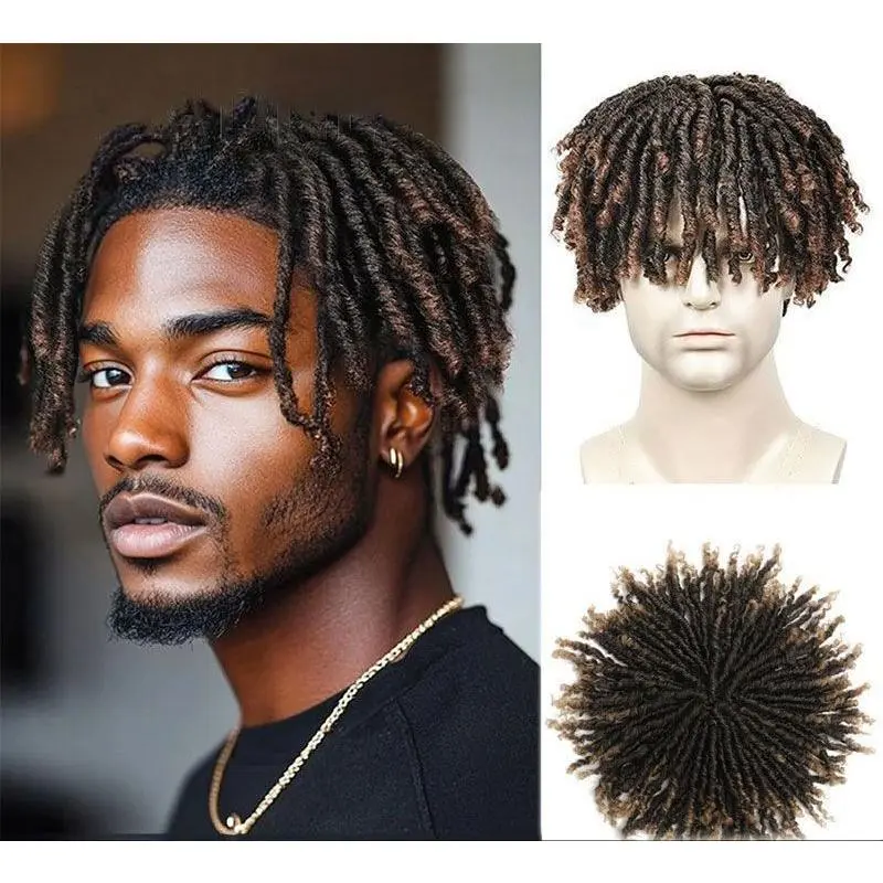 Men's Synthetic Dreadlock Full Wig - Heat-Resistant Hairpiece for Street-Style Hip-Hop Fashion
