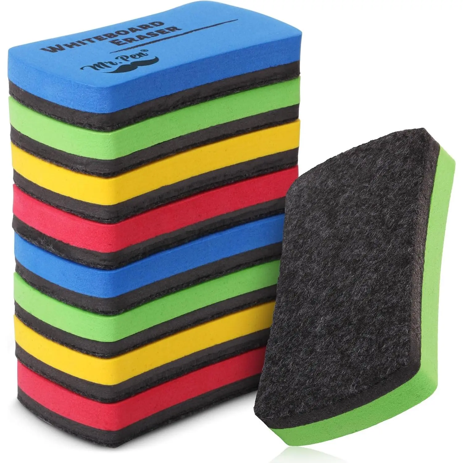 -  Dry Erase Erasers, 4" x 2", 8 Pack,  Colors |  Whiteboard Dry Erase Erasers Bulk for , Teachers, Students and Classroom Supplies