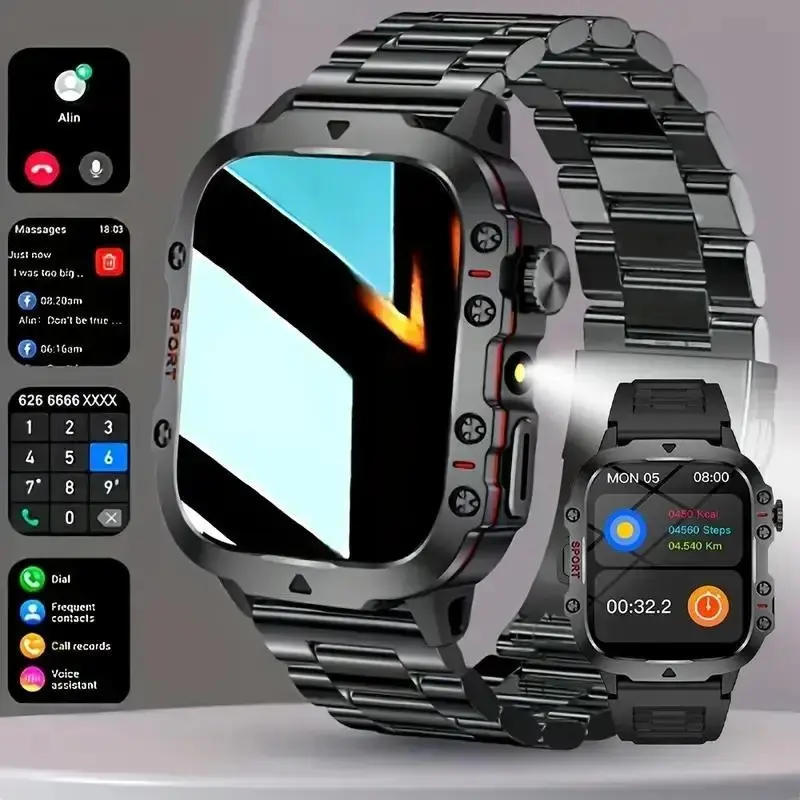 Smart Watch with LED Light, Bluetooth-compatible Connectivity, Multi-Sport Modes, Call & Message Alerts, Custom Wallpaper, Compatible with iOS/android