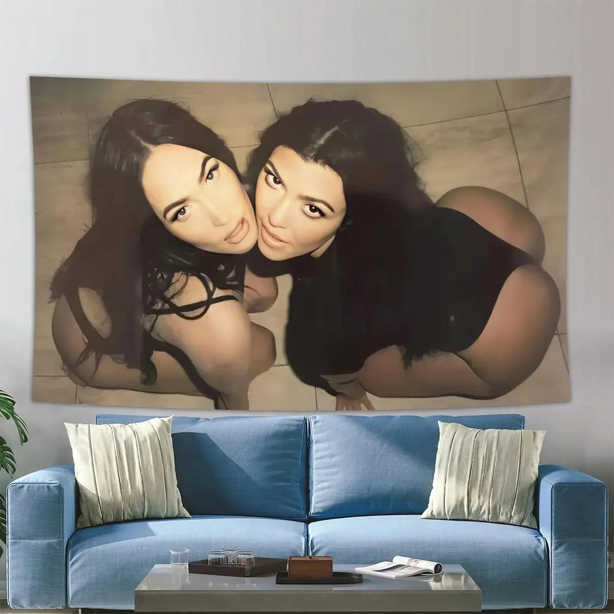 Megan Fox Polyester Print Tapestry Backdrop - 90x70in/3x5ft Lightweight Wall Hanging, Photo Background for Bedroom Home Garage Outdoor Decor, Polyester Tapestry, Indoors, Room Decor