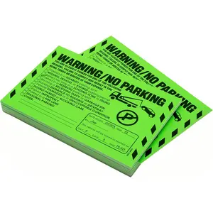 100 Parking Violation Stickers 8x5 in – Green Multi-Reason Warning Labels for Towing & Improper Parking – Super Sticky & Hard to Remove