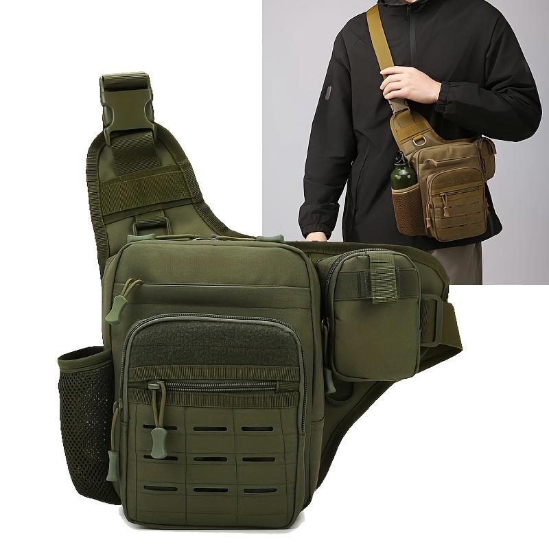 Casual Men's Crossbody Bag with Side Pouch, Multifunctional Lightweight Chest Pack for Outdoor Sports, Durable Breathable Waist Bag with Secure Zippered Back Pocket