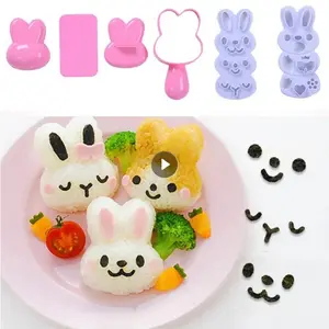 3pcs/set Sushi Mold Rice Ball Mold Cartoon Cat Pattern Sushi Bento Nori Kitchen Rice Decor Kits Sandwich Maker Mold