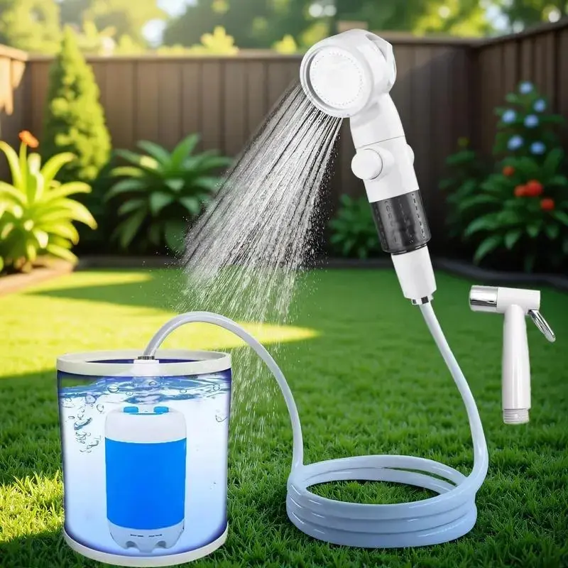 Rechargeable Water Pump Kit, Portable Outdoor Camping Shower Head, Pet Cleaning & Multi-Function Garden Drainage Tool Set