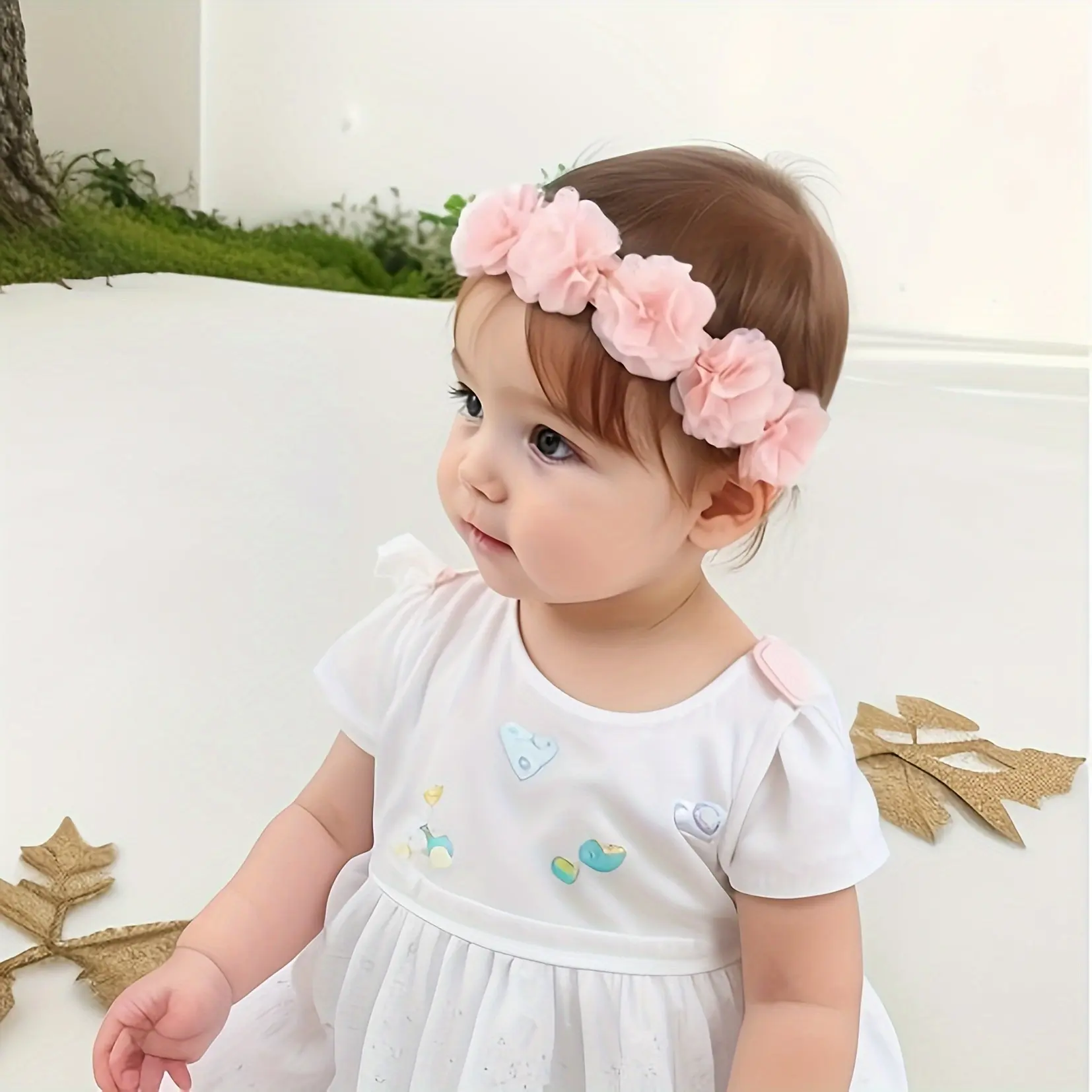 1-Pack New Style Cute Chiffon Flower Girls' Headband, Fashionable Soft Lace Princess Headband, Adorable Perfect Daily and Holiday Hair Accessory, Birthday Gift
