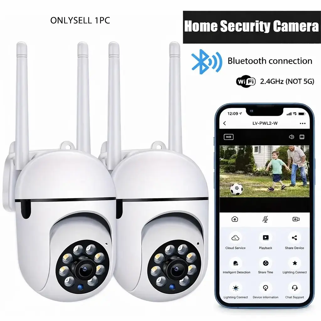Smart home security camera (smart home device), 360 rotatable, 1080p full HD, full color night vision, motion sensor, bidirectional audio, Wi-Fi-Bluetooth, easy installation, baby monitor, remote vision, moving gift, Surveillance Camera