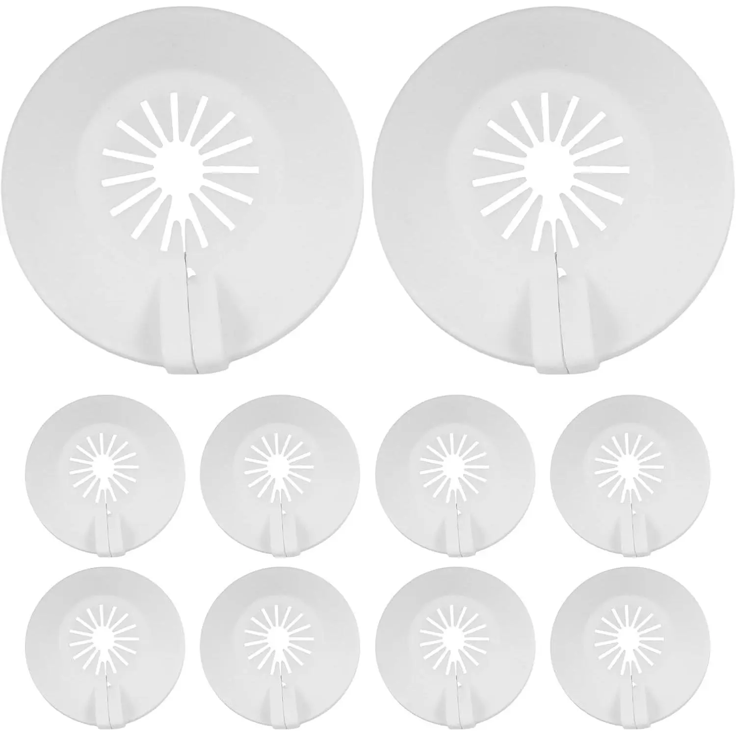 10 count Fire Sprinkler Escutcheon Covers 3/4" Removable Sprinkler  Cover Plates for Ceiling Round Wall Split Flange Insulation Protective Caps White Extension Trim Ring