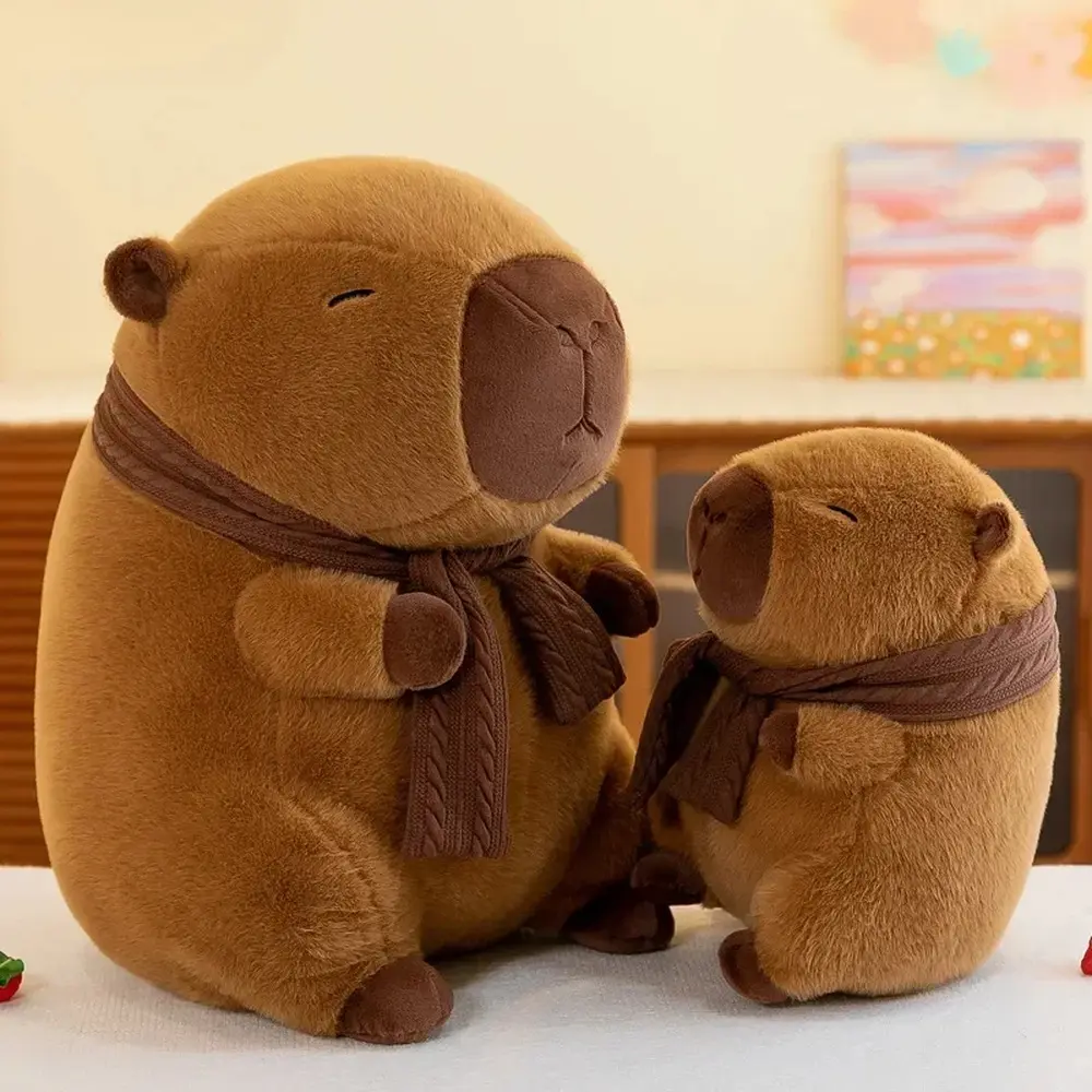 25‑30cm Cute Scarf Pufferfish & Capybara Plush Doll Soft Stuffed Kawaii Animal Toy For Kids Children Birthday Holiday Gift