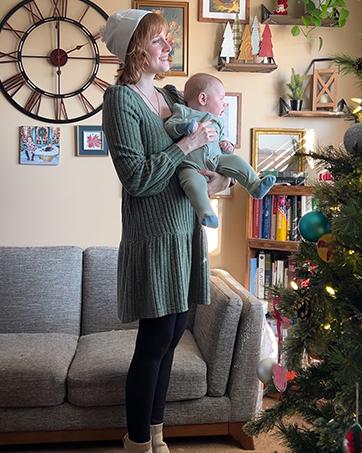 WIHOLL Womens Square Neck Long Sleeve Fall Dresses Casual Babydoll Sweater Dress SpringStatements