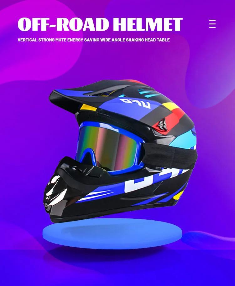 Matte Black Series Racing Helmet, Full Face Tactical Off-Road Motorcycle Helmet with Goggles & Gloves, DOT Certified Crash Safety Helmet for Adult Men, Professional Off-Road Gear for Motocross, ATV, Dirt Bike & Power Sports Riding