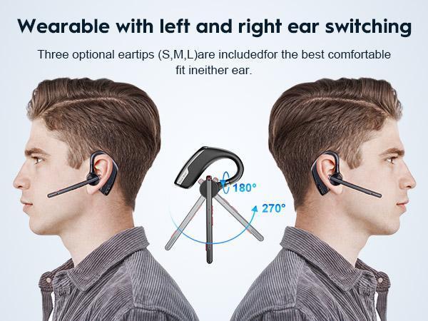 M51New Bee Bluetooth Headset: Dual Mic Noise Cancellation, V5.2 Tech & 80H Playtime! Buy 1, Get 2 - Free Charging Case Included! Perfect for Office, Driving & Truck Drivers!
