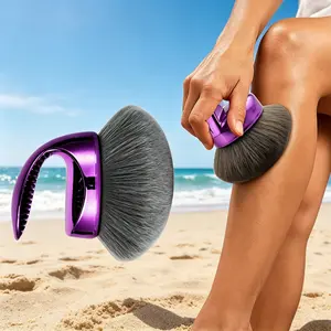 Soft wide body tanning applicator brush, skin-friendly and comfortable. Efficiently spread all tanning cosmetics, easy to use on limbs. Natural color mixing avoid uneven marks, create high-grade full body tanning look.