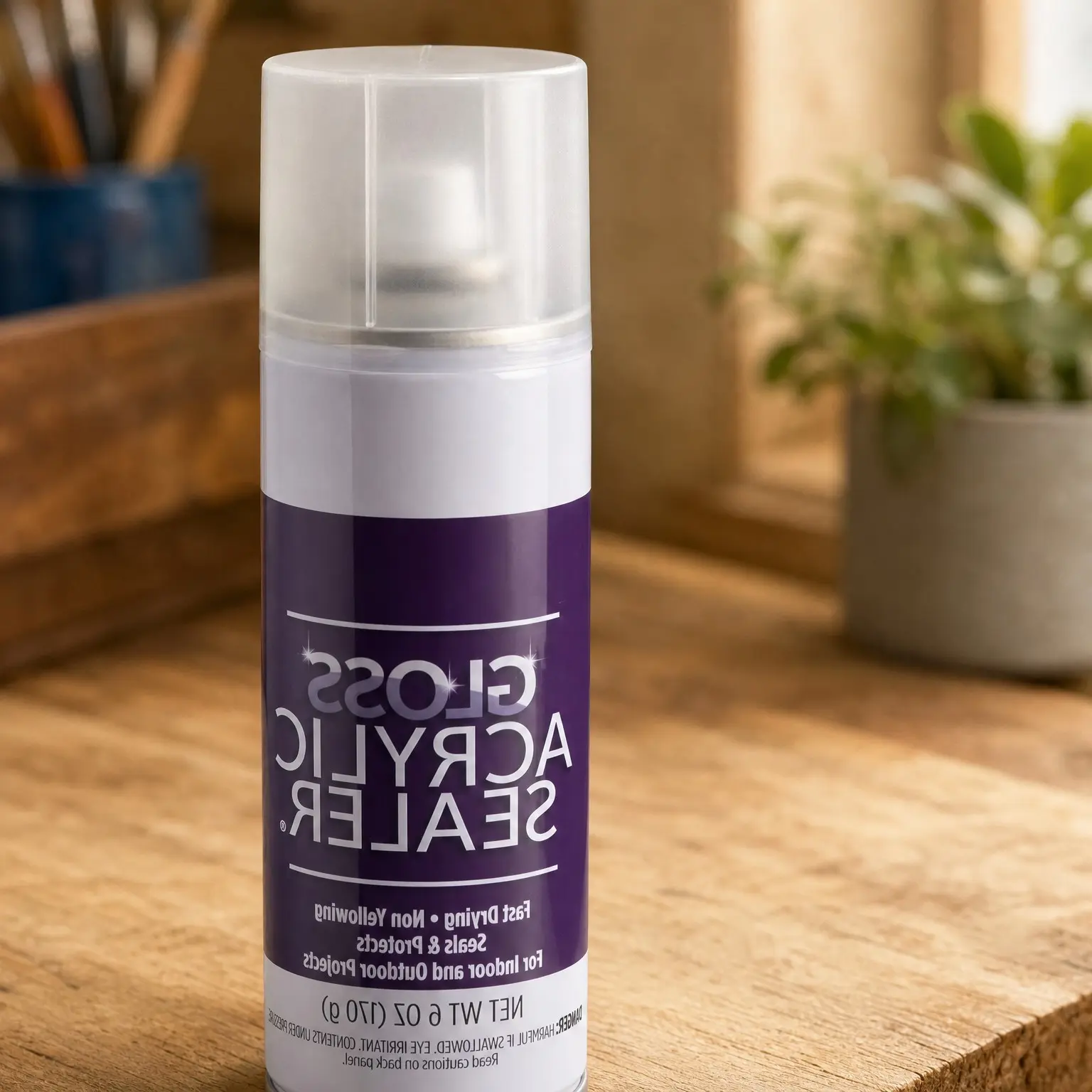 Clear Gloss Acrylic Sealer Spray Finish, 6 Oz, Original Version