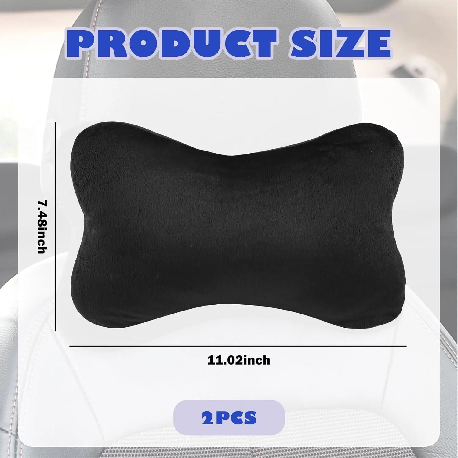 2PCS Car Headrest Neck Pillows, Soft Comfortable Automotive Interior Accessories for Driving Fatigue Relief, All-Season Universal for Cars, SUVs,Heart-Shaped,Car Neck Pillow,fashion,Solid