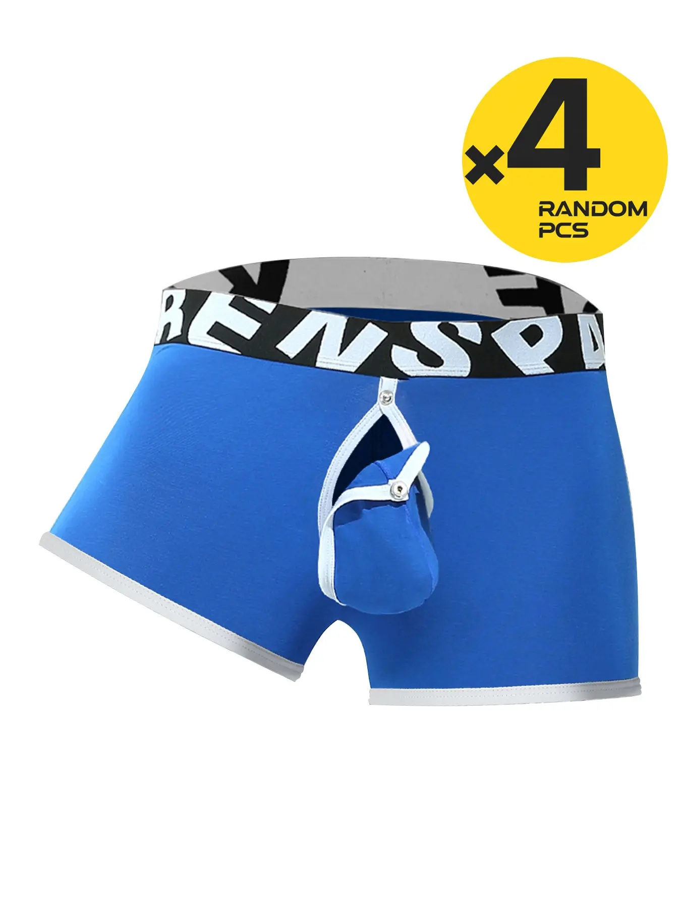 2/3/4 Pack Random Color Men Wide Letter Waistband Boxer Briefs, Contrast Trim Front Opening Bulge Pouch Underwear, Smooth Stretchy Soft Breathable Lightweight Male Panties for Daily Dating Gym Casual Home Wear