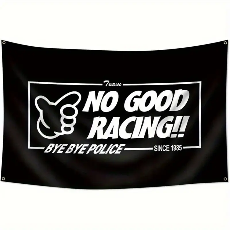 [1pcs JDM Racing Flag] JDM No Good Racing Flag Banner - Vibrant Colors HD Printing 1pc 3x5ft | 150D Polyester, Single-Sided, 91.44x152.4cm - for Man Cave Decor Minimalist Wall Tapestry Aesthetic Room Backdrop