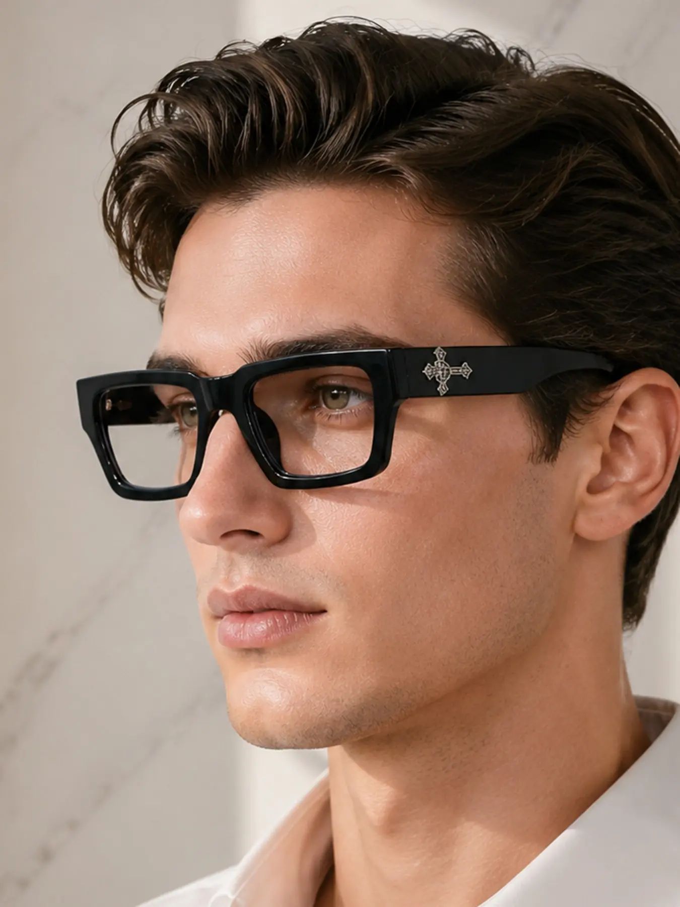 Men's Rectangular Frame Fashion Sunglasses, Casual Unisex Eyewear for Daily Commute, Travel, Parties, and More