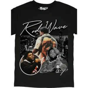 Rod Wave Last Lap Tour 2025 Vintage Graphic T Shirt Double Sided Print Hip Hop Rapper Streetwear Tee Retro Washed Cotton Short Sleeve Crew Neck Casual Top Trendy Music Merch For Fans