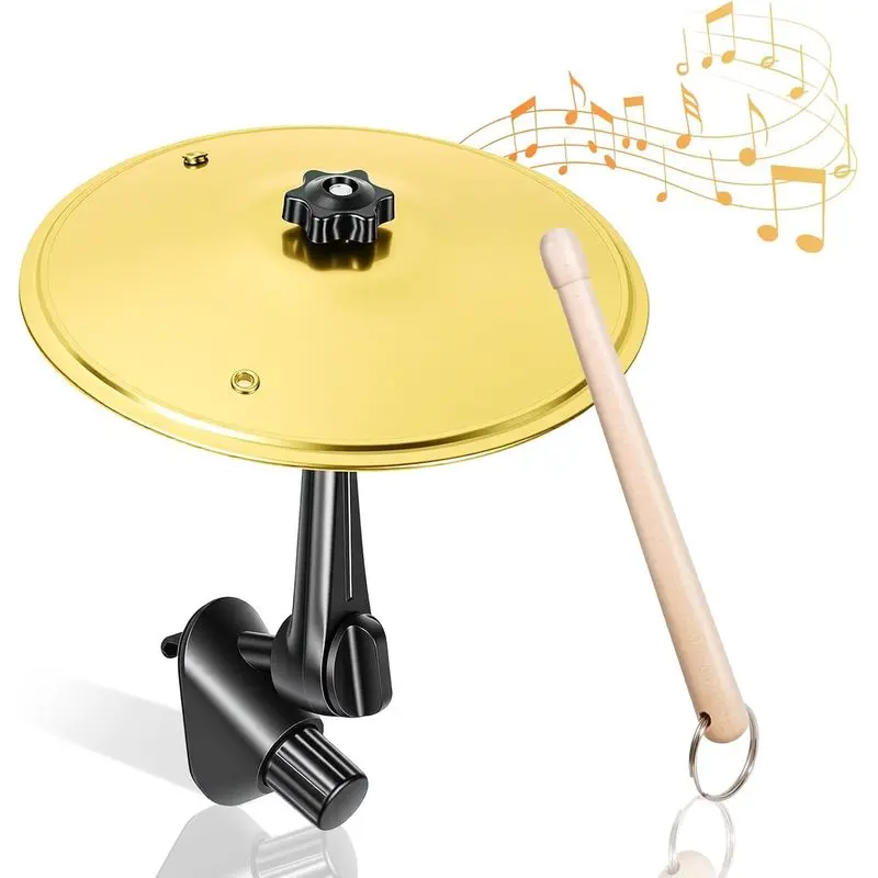 Mini Car Cymbal for Air Vent - Portable Drum Crash Accessory with Mini Stick - Fun Musical Instrument Gadget for Drummers & Music Lovers - Creative Car Interior Decor & Gift (Gold)