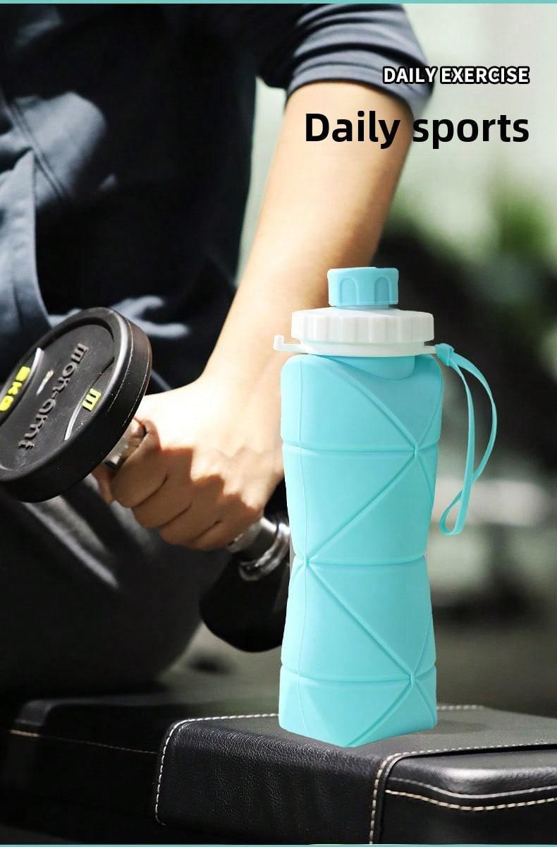 1Pc 600mlLarge Collapsible Silicone Cup-Portable Travel Water Bottle for Outdoor, Food-Grade with Fresh Colors, Foldable Design