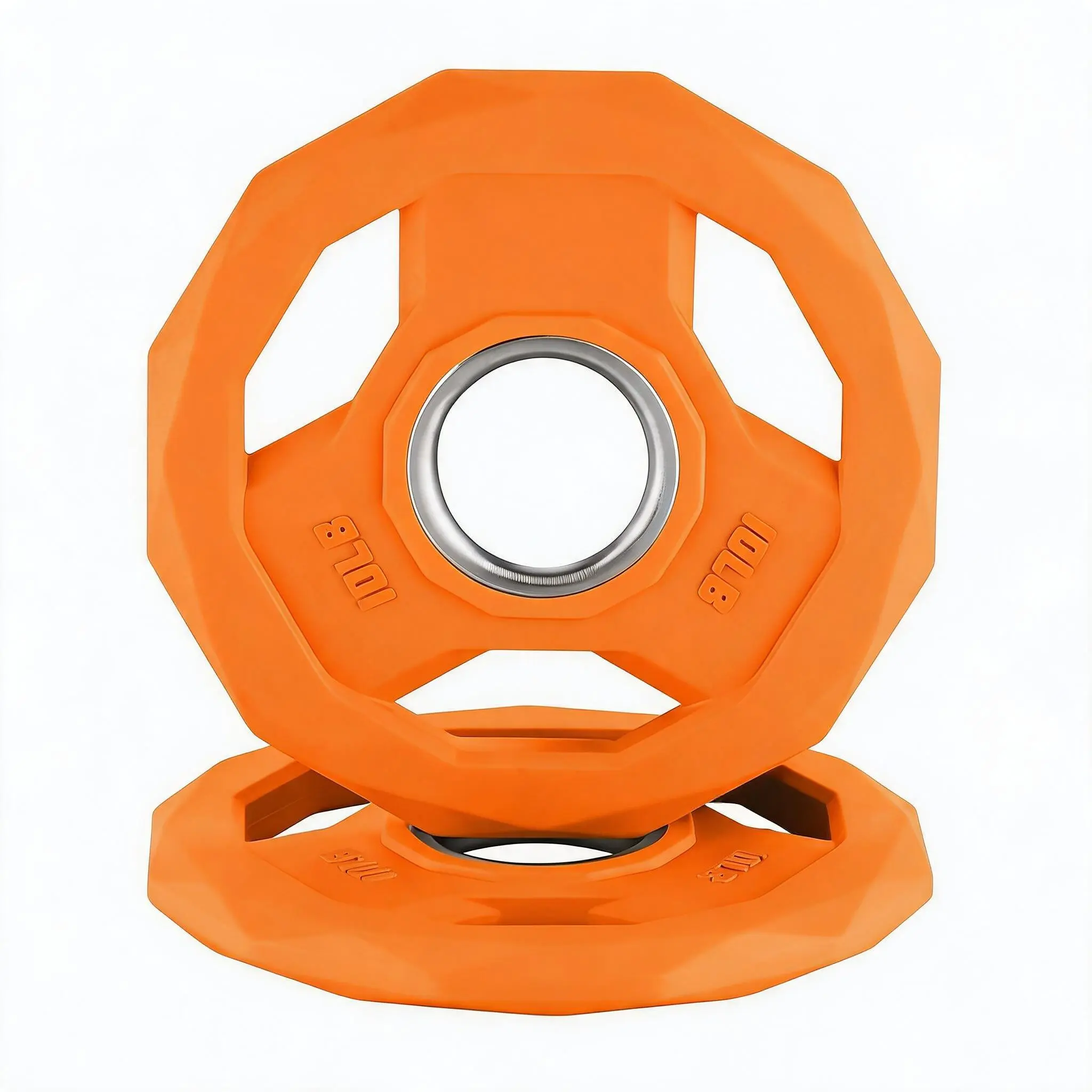 10 lb Rubber-Coated Cast Iron Weight Plates, Pair (10 lb x2), Tri-Grip, 2-Inch Olympic Barbell Compatible, Color-Coded