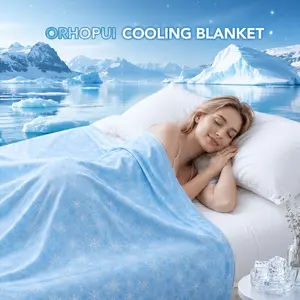 ORHOPUI Premium Double Layer Cooling Blanket for Hot Sleepers, Soft Cool Touch Summer Blanket, Lightweight Breathable Cooling Throw for Bed, Couch, Sofa, RV Travel & Warm Nights